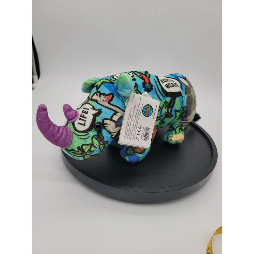 Wild Republic Plush Rhino Rhinoceros Message  the Planet Stuffed Animal Toy 14